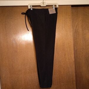 Ladies Black Drawstring Pants Medium Petite Short. Straight Legs and Pockets too